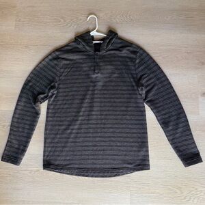 Travis Mathew Charcoal Striped Henley